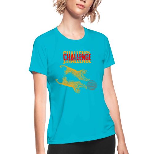 Double tiger fashion, jungle feline animals. - Women's Moisture Wicking Performance T-Shirt