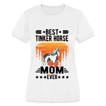 Best Tinker Horse Mom Ever Irish - Women's Moisture Wicking Performance T-Shirt - white - Front - Zoe (177cm)