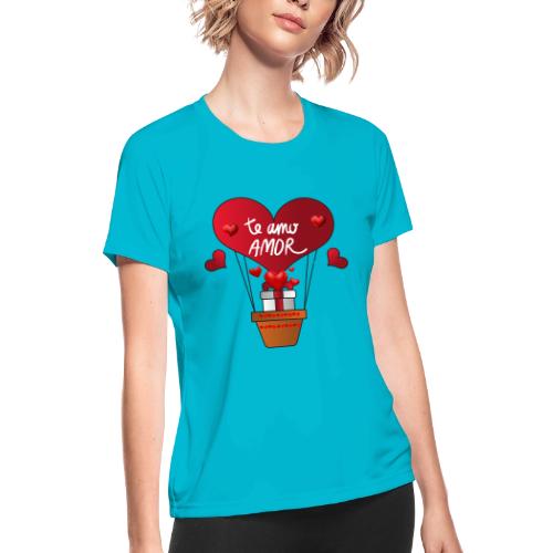 Fashion Valentine's Day Hearts, Gifts February 14 - Women's Moisture Wicking Performance T-Shirt