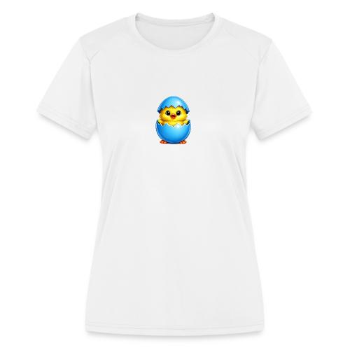 Easter Chick Blue - Women's Moisture Wicking Performance T-Shirt