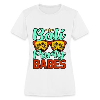 Bali Indonesia Funny Party Bali Holiday - Women's Moisture Wicking Performance T-Shirt - white - Front - Zoe (177cm)