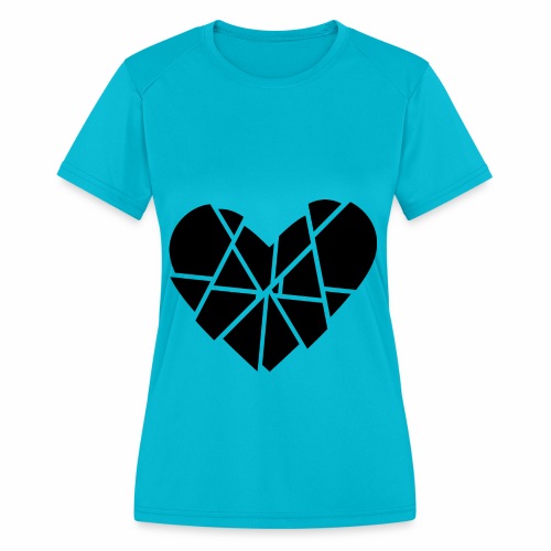 Heart Broken Shards Anti Valentine's Day - Women's Moisture Wicking Performance T-Shirt