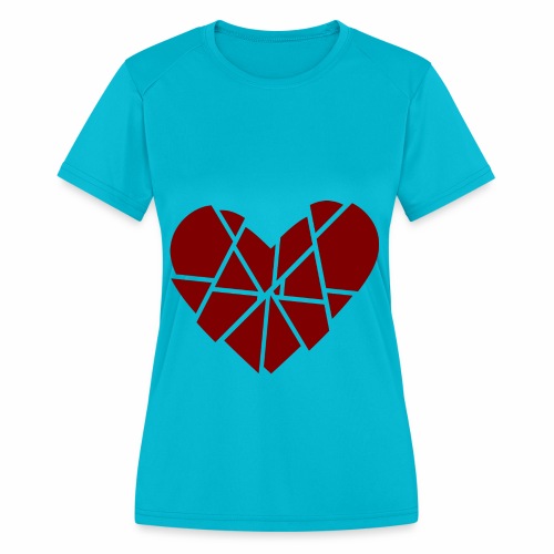 Heart Broken Shards Anti Valentine's Day - Women's Moisture Wicking Performance T-Shirt