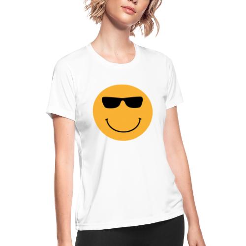 Orange Face with Sunglasses - Women's Moisture Wicking Performance T-Shirt