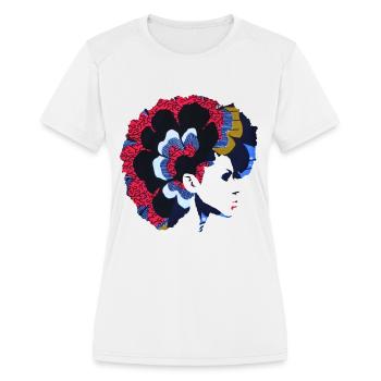 Flowered Fro3 - Women's Moisture Wicking Performance T-Shirt - white - Front - Zoe (177cm)