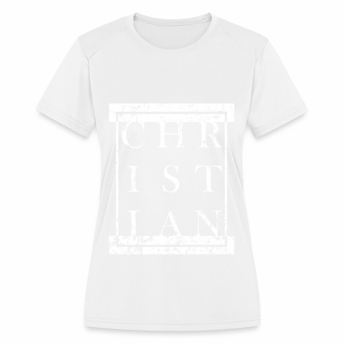 CHRISTIAN Religion - Grunge Block Box Gift Ideas - Women's Moisture Wicking Performance T-Shirt