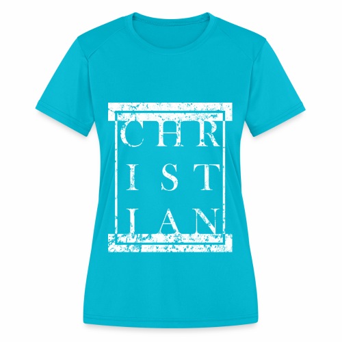 CHRISTIAN Religion - Grunge Block Box Gift Ideas - Women's Moisture Wicking Performance T-Shirt
