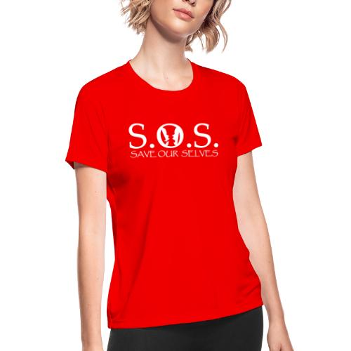 SOS WHITE4 - Women's Moisture Wicking Performance T-Shirt