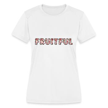 FRUITFUL - Women's Moisture Wicking Performance T-Shirt - white - Front - Zoe (177cm)