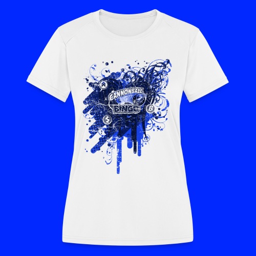Vintage Cannonball Bingo Drip Blue - Women's Moisture Wicking Performance T-Shirt