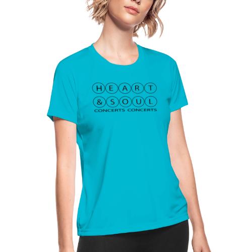 Heart & Soul Concerts - text horizon (no fill) - Women's Moisture Wicking Performance T-Shirt