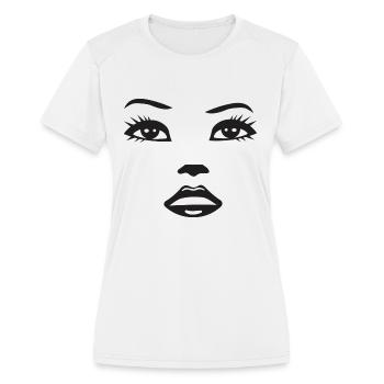 Girl Face - Women's Moisture Wicking Performance T-Shirt - white - Front - Zoe (177cm)