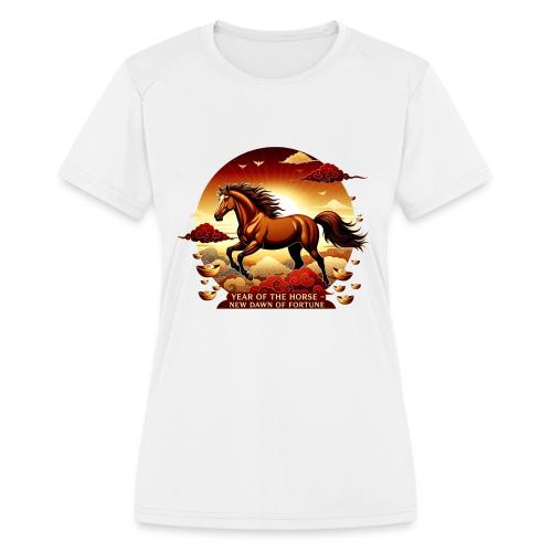 Year of the Horse Sunrise T Shirt, Lunar New Year - Women's Moisture Wicking Performance T-Shirt