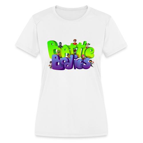 Battle Bodies with Characters - Green & Purple - Women's Moisture Wicking Performance T-Shirt