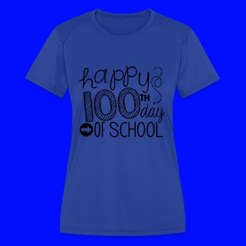 Happy 100th Day of School Arrows Teacher T-shirt - Women's Moisture Wicking Performance T-Shirt