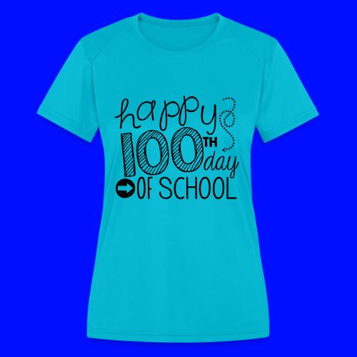 Happy 100th Day of School Arrows Teacher T-shirt - Women's Moisture Wicking Performance T-Shirt