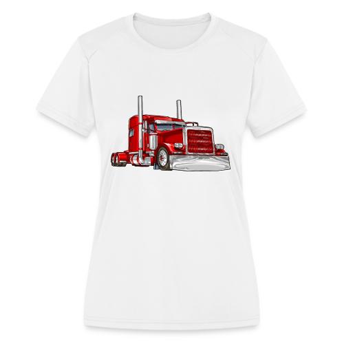Classic Truck Big Rig 18 Wheeler - Women's Moisture Wicking Performance T-Shirt