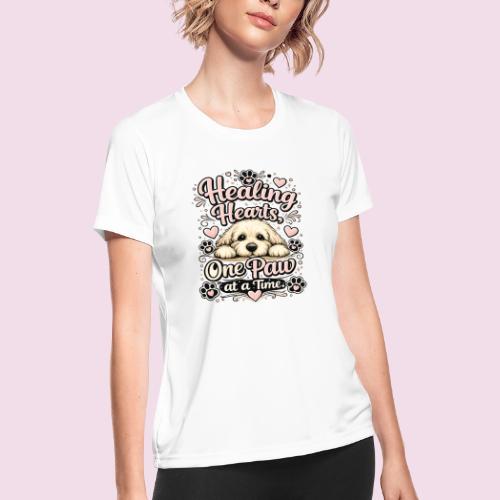Healing Hearts, One Paw at a Time - Women's Moisture Wicking Performance T-Shirt