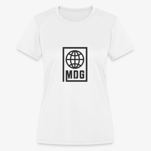 MDG Globe Concept - Black - Women's Moisture Wicking Performance T-Shirt