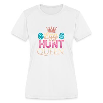 Easter Egg Hunt Queen - Women's Moisture Wicking Performance T-Shirt - white - Front - Zoe (177cm)
