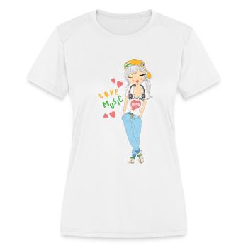 Cute girl - Women's Moisture Wicking Performance T-Shirt - white - Front - Zoe (177cm)