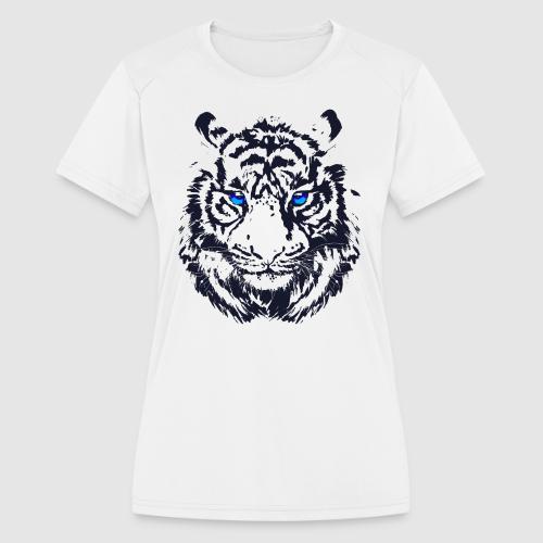 Tiger Head - Tiger Artwork - Wildlife Big Cats - Women's Moisture Wicking Performance T-Shirt