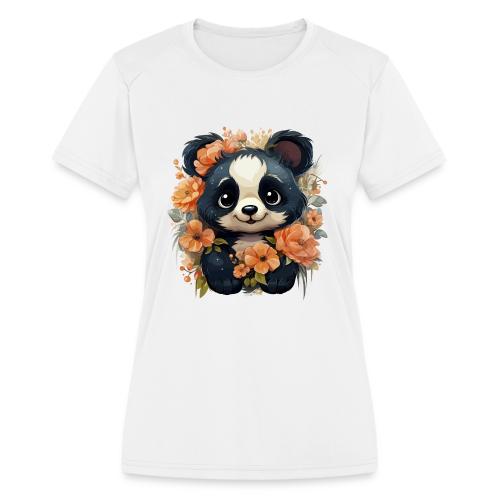 Panda Blossom Harmony - Women's Moisture Wicking Performance T-Shirt