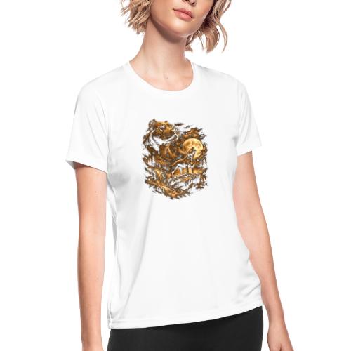 Pit Bull Howling Moon Fantasy Forest Tee - Women's Moisture Wicking Performance T-Shirt