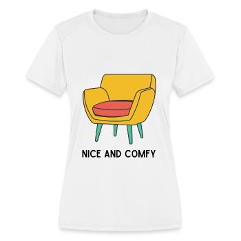 NICE AND COMFY - Women's Moisture Wicking Performance T-Shirt - white - Front - Zoe (177cm)