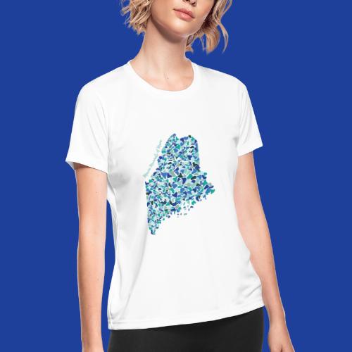 Seaglass Series-Maine - Women's Moisture Wicking Performance T-Shirt