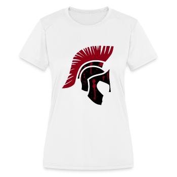 spartan helmet - Women's Moisture Wicking Performance T-Shirt - white - Front - Zoe (177cm)