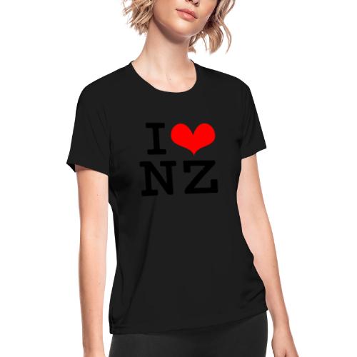 I Love NZ - Women's Moisture Wicking Performance T-Shirt