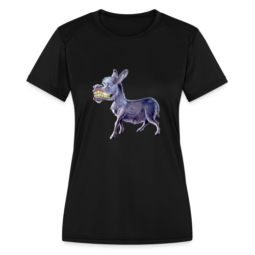 Funny Keep Smiling Donkey - Women's Moisture Wicking Performance T-Shirt