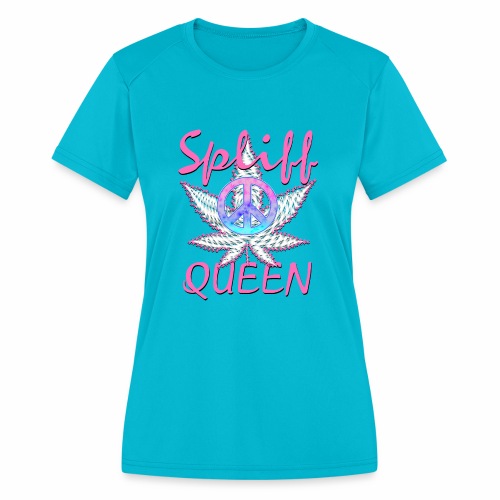 Pink Spliff Queen Cannabis Marijuana Ganja Weed - Women's Moisture Wicking Performance T-Shirt