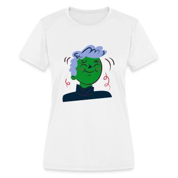 A woman's smile ART - Women's Moisture Wicking Performance T-Shirt - white - Front - Zoe (177cm)