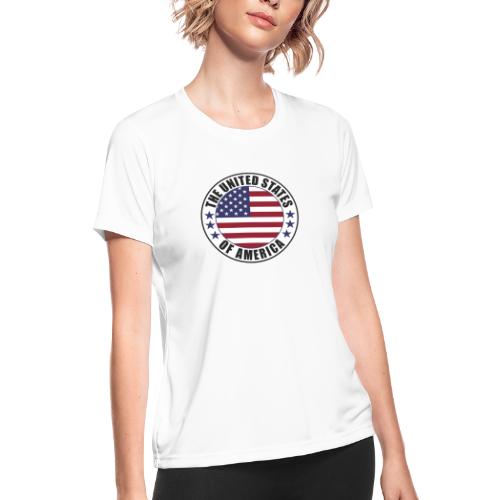 The United States of America - USA - Women's Moisture Wicking Performance T-Shirt