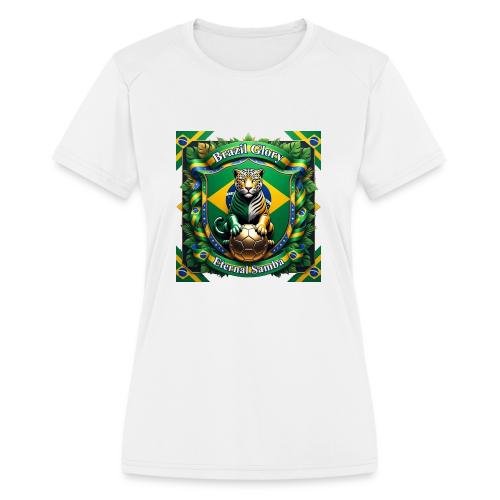 Brazil Jaguar Glory T-Shirt, Flag Pride Badge Gift - Women's Moisture Wicking Performance T-Shirt