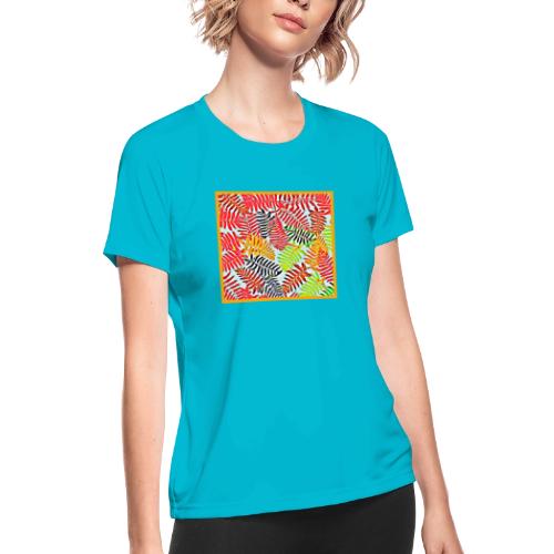 Chic Leaves Artistic Spectrum - Women's Moisture Wicking Performance T-Shirt