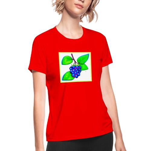Vibrant Blueberry Pop Art - Women's Moisture Wicking Performance T-Shirt
