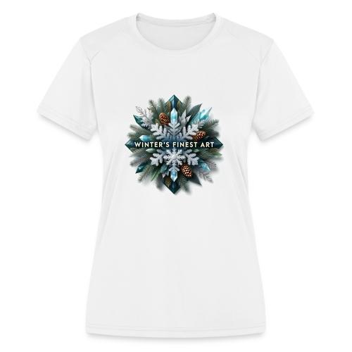 Intricate Frozen Evergreen T-Shirt - Women's Moisture Wicking Performance T-Shirt