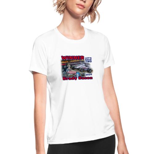 Brady Bacon #LetsRaceTwo Winner - Women's Moisture Wicking Performance T-Shirt
