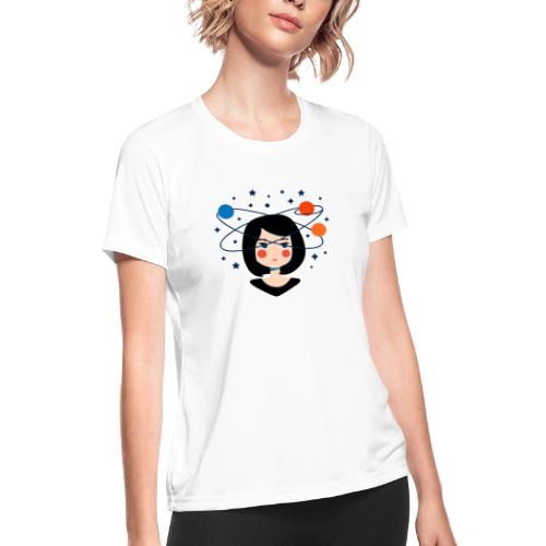 Spaced Out Girl – Mouse Pad - Women's Moisture Wicking Performance T-Shirt