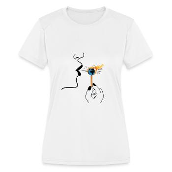Firing World - Women's Moisture Wicking Performance T-Shirt - white - Front - Zoe (177cm)