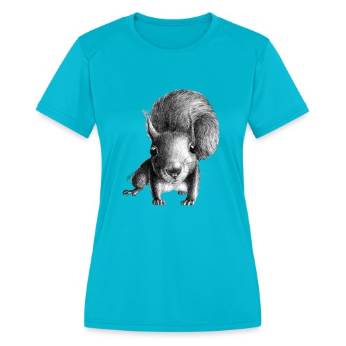 Cute Curious Squirrel - Women's Moisture Wicking Performance T-Shirt