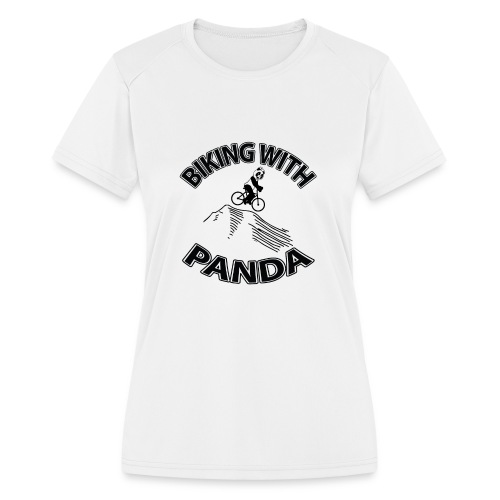 Biking with Panda - Women's Moisture Wicking Performance T-Shirt