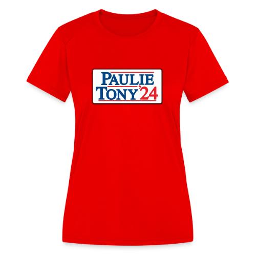 Paulie & Tony for Co-President 2024 - Women's Moisture Wicking Performance T-Shirt