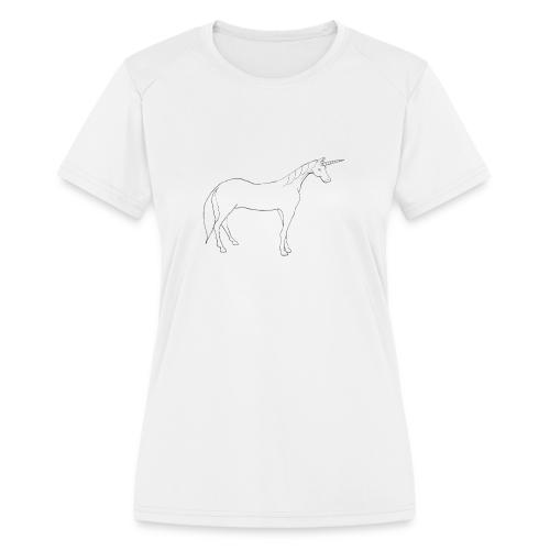 unicorn outline - Women's Moisture Wicking Performance T-Shirt