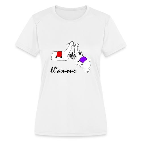 Llamour (color version). - Women's Moisture Wicking Performance T-Shirt