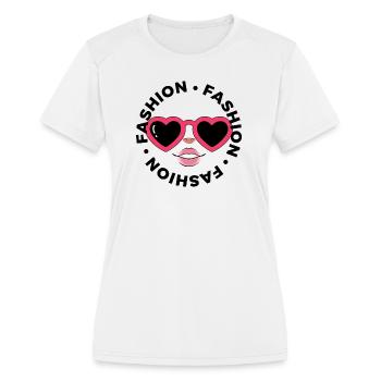 Fashion  - Women's Moisture Wicking Performance T-Shirt - white - Front - Zoe (177cm)