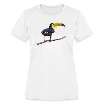 Toucan à bec arc-en-ciel - T-shirt performance Femme - blanc - Devant - Zoe (177cm)